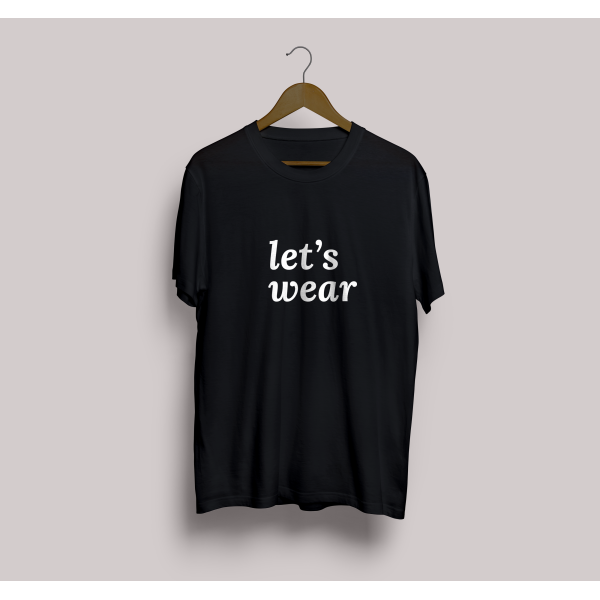 Let's Wear Baskılı Oversize Tasarım Tshirt